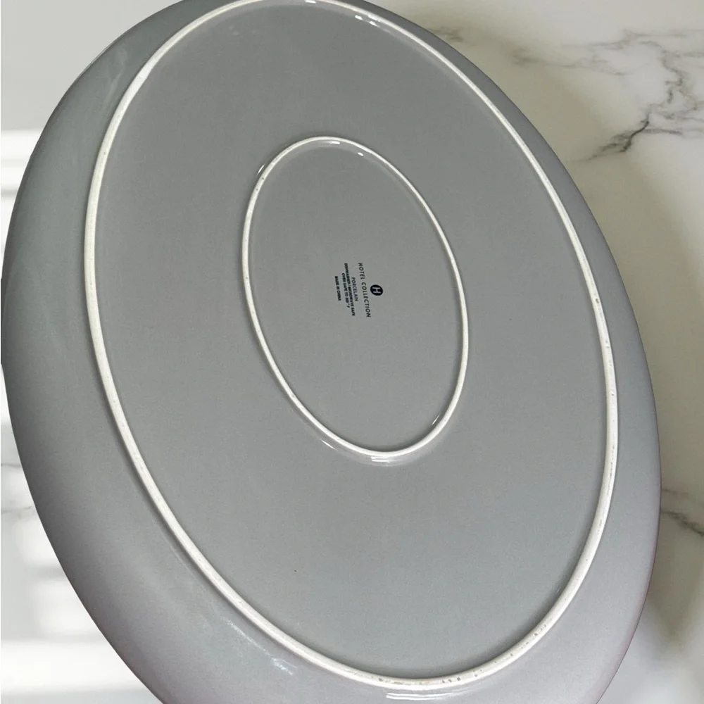 Hotel Collection Slate Gray Porcelain Accent Platter